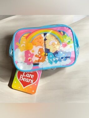NEW Ladies 2 Pack Care Bears Crew Socks and Colorful Bag Gift Set Shoe Size 5-10
